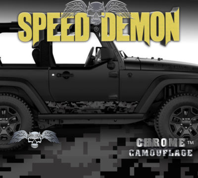 2007-2018 Jeep Wrangler Rocker Wrap Camo Digital Light Black