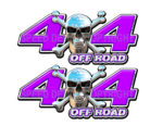Chrome Skull 4x4 Off Road Decals Purple