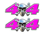 Chrome Skull 4x4 Decals Pink