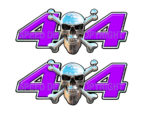Chrome Skull 4x4 Decals Purple