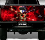 The Patriot American Flag-Skull Tailgate Wrap